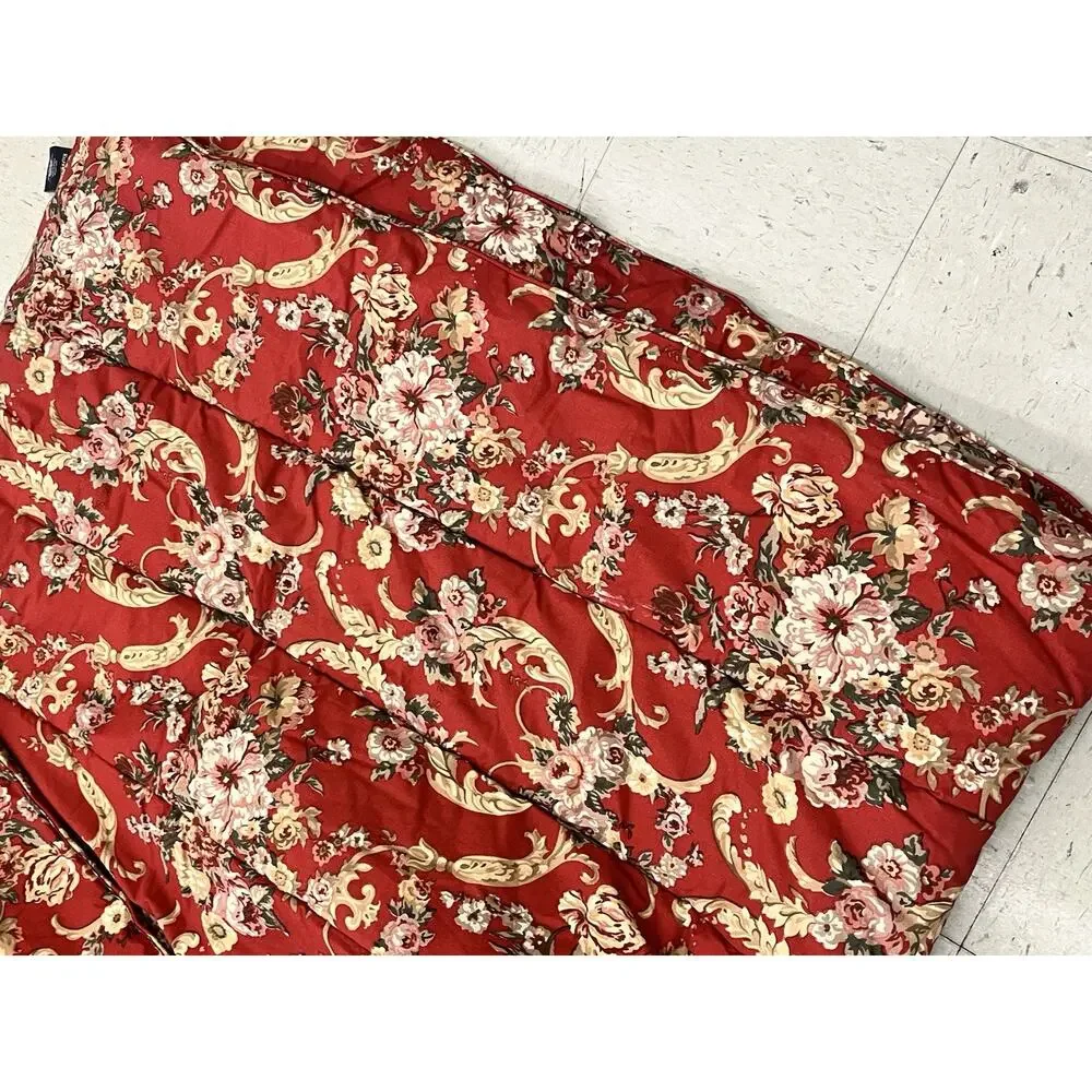 Vintage RALPH LAUREN red floral Marseilles Comforter FULL/QUEEN